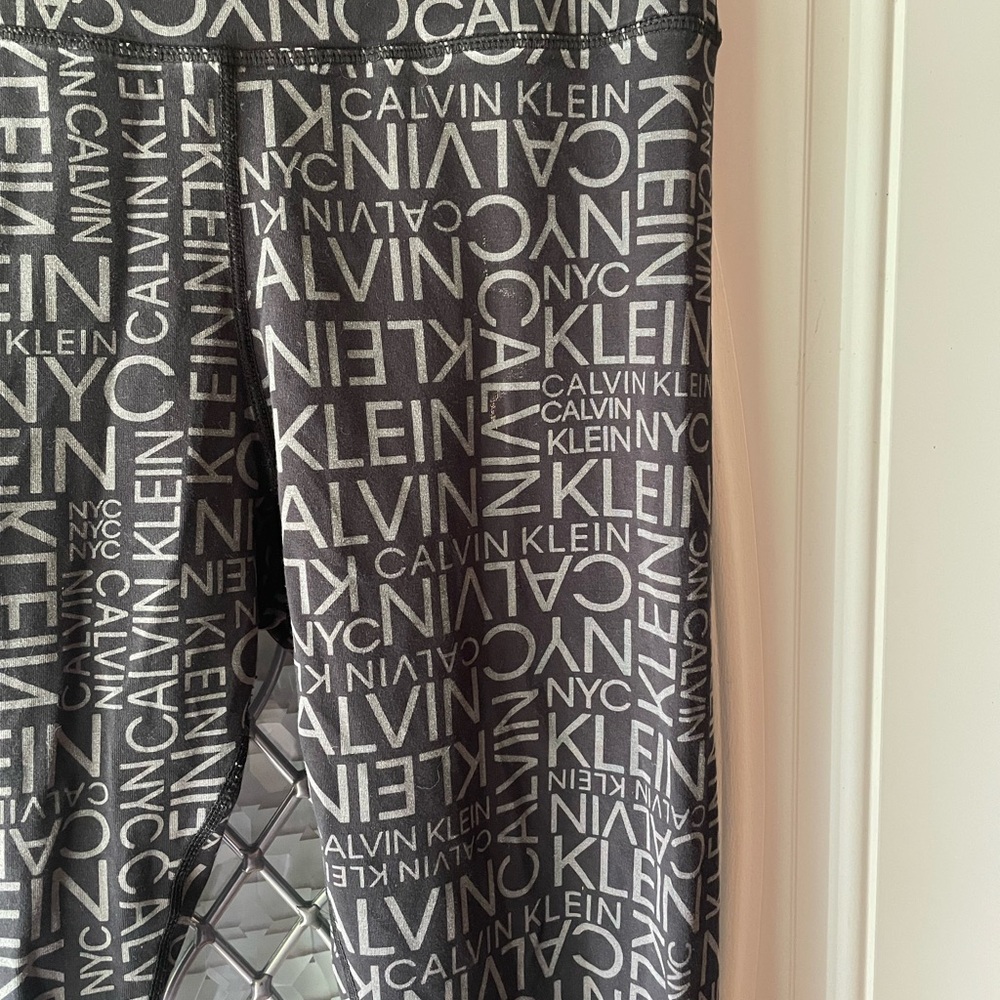 Calvin Klein Black and White Logo Maxi leggings size large - Picture 5 of 5